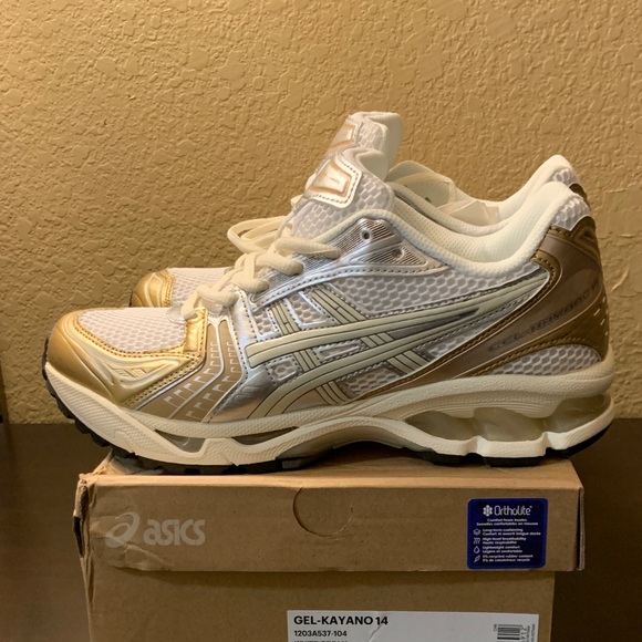 Asics Other - Asics Gel-Kayano 14 - White and Gold Accents